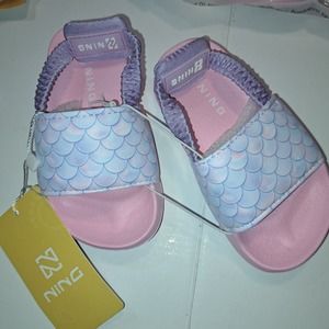 Toddler Kids Mermaid sandals Beach Pool Shoes Non Slip Quick Dry Sz 6-7